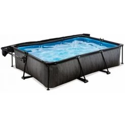 EXIT TOYS Piscine EXIT Black Wood 300x200x65cm Avec Pompe Filtrante Et Voile D'ombrage - Noir - Noir -Piscine Soldes Boutique 52937064 3