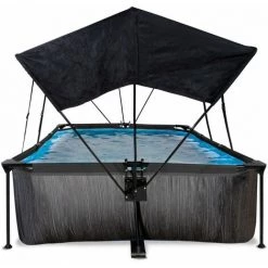 EXIT TOYS Piscine EXIT Black Wood 300x200x65cm Avec Pompe Filtrante Et Voile D'ombrage - Noir - Noir -Piscine Soldes Boutique 52937064 4
