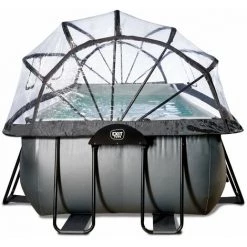 EXIT TOYS Piscine EXIT Black Leather 540x250x122cm Avec Pompe Filtrante à Sable Et Dôme Et Kit D'accessoires - Noir - Noir -Piscine Soldes Boutique 52937087 5