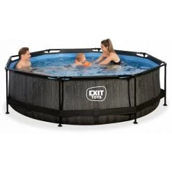 EXIT TOYS Piscine EXIT Black Wood ø300x76cm Avec Pompe Filtrante - Noir - Noir -Piscine Soldes Boutique 52937143 5
