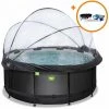 EXIT TOYS Piscine EXIT Black Leather ø360x122cm Avec Pompe Filtrante à Sable Et Dôme Et Kit D'accessoires - Noir - Noir -Piscine Soldes Boutique 52937198 1