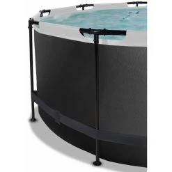 EXIT TOYS Piscine EXIT Black Leather ø360x122cm Avec Pompe Filtrante à Sable Et Dôme Et Kit D'accessoires - Noir - Noir -Piscine Soldes Boutique 52937198 5