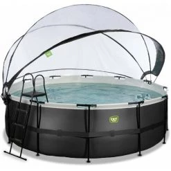 EXIT TOYS Piscine EXIT Black Leather ø427x122cm Avec Pompe Filtrante à Sable Et Dôme Et Kit D'accessoires - Noir - Noir -Piscine Soldes Boutique 52937199 3