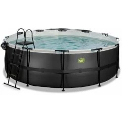 EXIT TOYS Piscine EXIT Black Leather ø427x122cm Avec Pompe Filtrante à Sable Et Dôme Et Kit D'accessoires - Noir - Noir -Piscine Soldes Boutique 52937199 4