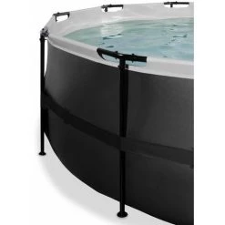 EXIT TOYS Piscine EXIT Black Leather ø488x122cm Avec Pompe Filtrante à Sable Et Dôme Et Kit D'accessoires - Noir - Noir -Piscine Soldes Boutique 52937205 5