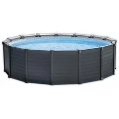 Kit Piscine Tubulaire Intex Graphite Ronde 4,78 X 1,24 M + Kit Traitement Au Chlore - Gris 7 Kit Piscine Tubulaire Intex Graphite Ronde 4,78 X 1,24 M + Kit Traitement Au Chlore - Gris -Piscine Soldes Boutique 52974790 2