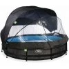 EXIT TOYS Piscine EXIT Black Wood ø360x76cm Avec Pompe Filtrante Et Dôme Et Voile D'ombrage - Noir - Noir -Piscine Soldes Boutique 53096073 1