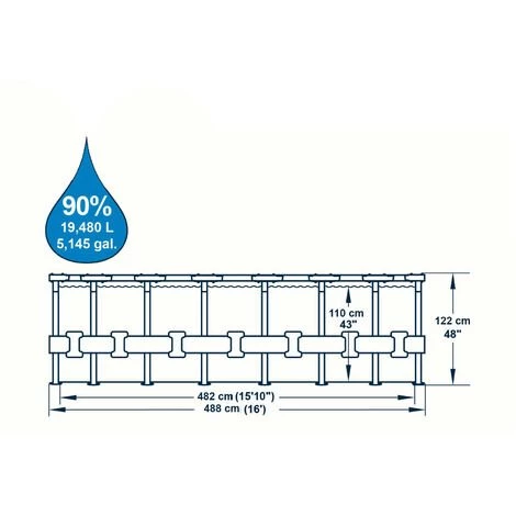Piscine Hors-sol Tubulaire Bestway Power Steel Imitation Rotin 488x122 Cm Épurateur à Cartouche De 5 678 L/H Bâche Et Échelle 4 Piscine Hors-sol Tubulaire Bestway Power Steel Imitation Rotin 488x122 Cm Épurateur à Cartouche De 5 678 L/H Bâche Et Échelle – Image 2
