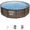Piscine Hors-sol Tubulaire Bestway Steel Pro Max Imitation Rotin 366x100 Cm Épurateur à Cartouche De 2 006 L/H Échelle -Piscine Soldes Boutique 53282195 1