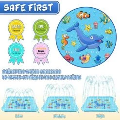 LIFCAUSAL Splash Pad Pour Les Tout-petits, Arroseur D'extérieur Pour Enfants, 67" Summer Water Toys Gonflable Wading Baby Pool Fun Gifts For 2 3 4 5 6 7 Years Old Boy Girl Backyard Garden Lawn Outdoor Games -Piscine Soldes Boutique 53285250 4