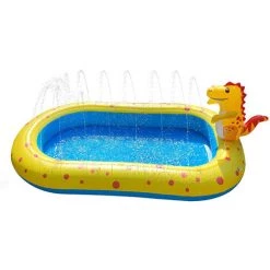 LIFCAUSAL Piscine Gonflable, Piscine D'arrosage Pour Enfants, Piscine D'arrosage Gonflable Dinosaure 3 En 1 Pour Tout-petit Intérieur Et Extérieur, Grande Taille Arroseur Splash Pad été Jouets D'eau Pour Arrière-cour, Fête, Jardin, Plage -Piscine Soldes Boutique 53285252 5