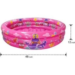 LIFCAUSAL Piscine, Piscine Gonflable, Piscine à Balles Pour Bébé, Piscine Pour Enfants à 3 Anneaux, 48 "X12", (rose) -Piscine Soldes Boutique 53285258 3