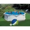 Kit Piscine Acier Blanc Gré Atlantis Ronde 4,80 X 1,32 M + Bâche Hiver - Blanc