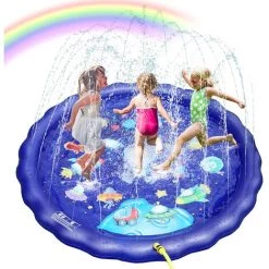 MERKMAK Tampon De Pulverisation D'Eau Gonflable En Pvc 170Cm Tampon De Pulverisation D'Eau De Piscine Pour Enfants Adapte A 4-6 Personnes, Jouets Aquatiques D'Ete Pour Enfants