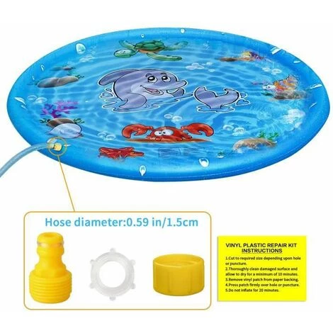 MERKMAK Piscine Gonflable Tapis 170cm D'arroseuse Jeu D'eau Enfant Jouet Jeux De Plage Exterieur 4 MERKMAK Piscine Gonflable Tapis 170cm D'arroseuse Jeu D'eau Enfant Jouet Jeux De Plage Exterieur – Image 2