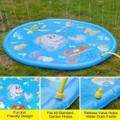 MERKMAK Piscine Gonflable Tapis 170cm D'arroseuse Jeu D'eau Enfant Jouet Jeux De Plage Exterieur 9 MERKMAK Piscine Gonflable Tapis 170cm D'arroseuse Jeu D'eau Enfant Jouet Jeux De Plage Exterieur -Piscine Soldes Boutique 53456531 3