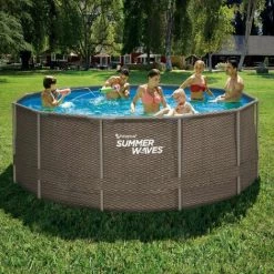 SUMMERWAVES Piscine Tubulaire Rattan ø 3,66x1,22m