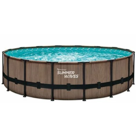 Piscine Tubulaire Teck ø 4,88x1,22m SUMMER WAVES 4 Piscine Tubulaire Teck ø 4,88x1,22m SUMMER WAVES – Image 2