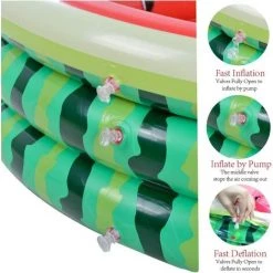 SUPERMARKET Pataugeoire, Kiddie Pool 115*25cm Pastèque Durable Piscine Gonflable Pour Enfants, Piscine, Jeux D'eau Et Bac à Balles Pour Intérieur Ou Extérieur,Superma,1 Pièce -Piscine Soldes Boutique 54045405 3