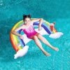 SUPERMARKET Flottantes Hamac Arc-en-Ciel, Flotteur Gonflable Avec Porte-gobelets, Hamac Gonflable Piscine Hamacs D'eau, Lit Flottant Gonflable Flotteur Bouée ​Piscine Pour Piscine Plage Enfant Adulte,Superma,1 Pièce -Piscine Soldes Boutique 54049831 1