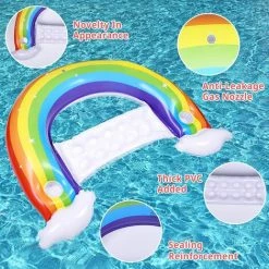 SUPERMARKET Flottantes Hamac Arc-en-Ciel, Flotteur Gonflable Avec Porte-gobelets, Hamac Gonflable Piscine Hamacs D'eau, Lit Flottant Gonflable Flotteur Bouée Piscine Pour Piscine Plage Enfant Adulte,Superma,1 Pièce 9 SUPERMARKET Flottantes Hamac Arc-en-Ciel, Flotteur Gonflable Avec Porte-gobelets, Hamac Gonflable Piscine Hamacs D'eau, Lit Flottant Gonflable Flotteur Bouée Piscine Pour Piscine Plage Enfant Adulte,Superma,1 Pièce -Piscine Soldes Boutique 54049831 3