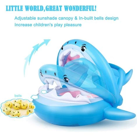 SUPERMARKET Bébé Siège De Piscine Requin Bague De Natation Flottante, Bouée Piscine Gonflable Pour Enfants Avec Réglable Auvent Gonflable Pour Bébé De 6-36 Mois,Superma,bleu,une Pièce 6 SUPERMARKET Bébé Siège De Piscine Requin Bague De Natation Flottante, Bouée Piscine Gonflable Pour Enfants Avec Réglable Auvent Gonflable Pour Bébé De 6-36 Mois,Superma,bleu,une Pièce – Image 4