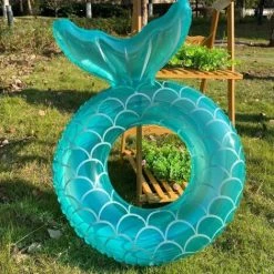 SUPERMARKET Bouée Gonflable Sirène Pour Piscine Gonflable - Décoration Estivale Pour La Plage Et L'eau - Jouets Pour Enfants,90cm,Superma,1 Pièce,vert -Piscine Soldes Boutique 54053457 5