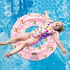 SUPERMARKET Anneau De Natation à Licorne Bouée Gonflable Flotteur Pour Enfants De 5 à 9 Ans D'été De Plage Anneau De Natation Flottante Anneau Bouée Ronde Piscine Flotteur Eau Jouet Pour Enfant, Diamètre 70 Cm,Superma,1 Pièce,rose -Piscine Soldes Boutique 54053479 4