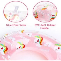 SUPERMARKET Anneau De Natation à Licorne Bouée Gonflable Flotteur Pour Enfants De 5 à 9 Ans D'été De Plage Anneau De Natation Flottante Anneau Bouée Ronde Piscine Flotteur Eau Jouet Pour Enfant, Diamètre 70 Cm,Superma,1 Pièce,rose -Piscine Soldes Boutique 54053479 5