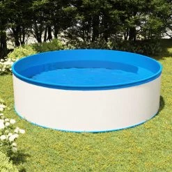 Hommoo Piscine Avec Ecumoire Suspendue Et Pompe 350x90 Cm Blanc -Piscine Soldes Boutique 54058405 2
