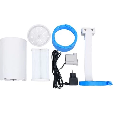 Hommoo Piscine Avec Ecumoire Suspendue Et Pompe 350x90 Cm Gris 6 Hommoo Piscine Avec Ecumoire Suspendue Et Pompe 350x90 Cm Gris – Image 4