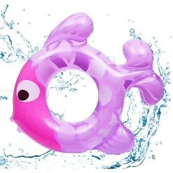 SUPERMARKET Cartoon Swim Ring Animals,Jouets De Piscine En Forme De Poisson, Anneaux De Natation Poisson Tropical,Bouée Gonflable Poisson Tropical Pour Enfants 2-6 Ans,Superma,1 Pièce,violet