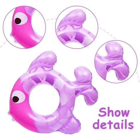 SUPERMARKET Cartoon Swim Ring Animals,Jouets De Piscine En Forme De Poisson, Anneaux De Natation Poisson Tropical,Bouée Gonflable Poisson Tropical Pour Enfants 2-6 Ans,Superma,1 Pièce,violet 5 SUPERMARKET Cartoon Swim Ring Animals,Jouets De Piscine En Forme De Poisson, Anneaux De Natation Poisson Tropical,Bouée Gonflable Poisson Tropical Pour Enfants 2-6 Ans,Superma,1 Pièce,violet – Image 3