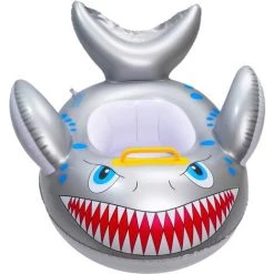 SUPERMARKET Anneaux De Natation Shark Anneau De Natation Bébé Piscine Flotteur Jouet Dessin Animé Poisson Gonflable Anneau De Natation été Piscine Bague Flottante Pour Enfants De 1 à 3 Ans,Superma,gris,1 Pièce