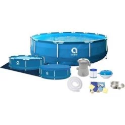 VIKING CHOICE Piscine Hors-sol Tubulaire - Complète - 366 X 76 Cm – Avec Pompe - Ensemble Complet