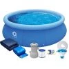 VIKING CHOICE Piscine Hors-Sol Autoportante - Gonflable - 305 X 76 Cm Avec Pompe Et Couverture -Piscine Soldes Boutique 54331700 1