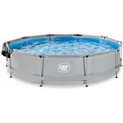 EXIT TOYS Piscine EXIT Soft Grey ø360x76cm Avec Pompe Filtrante Et Dôme - Gris - Gris -Piscine Soldes Boutique 54334128 4