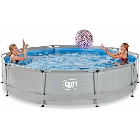 EXIT TOYS Piscine EXIT Soft Grey ø360x76cm Avec Pompe Filtrante - Gris - Gris 6 EXIT TOYS Piscine EXIT Soft Grey ø360x76cm Avec Pompe Filtrante - Gris - Gris – Image 4