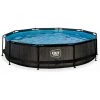 EXIT TOYS Piscine EXIT Black Wood ø360x76cm Avec Pompe Filtrante - Noir - Noir