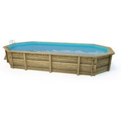 HABITAT ET JARDIN Piscine Bois " Sevilla " - 8.57 X 4.57 X 1.45 M + Bâche à Bulles 180 µ + Bâche Hiver 280 Gr/m² -Piscine Soldes Boutique 54717008 3