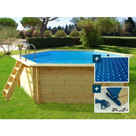 HABITAT ET JARDIN Piscine Bois "Hawai" - 4.10 X 1.20 M + Bâche à Bulles 180 + Bâche Hiver 280 Gr/m² 3 HABITAT ET JARDIN Piscine Bois "Hawai" - 4.10 X 1.20 M + Bâche à Bulles 180 + Bâche Hiver 280 Gr/m²