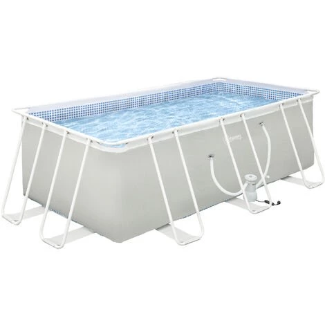 Outsunny Piscine Tubulaire Hors Sol Rectangulaire Avec Filtre Dim. 440L X 240l X 122H Cm Acier PVC Gris Clair - Gris 3 Outsunny Piscine Tubulaire Hors Sol Rectangulaire Avec Filtre Dim. 440L X 240l X 122H Cm Acier PVC Gris Clair - Gris