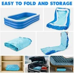 Homfa Piscine Gonflable, Piscine Familiale, Piscine Familiale Pour Jardin, Adultes, Jardins Intérieurs Et Extérieurs, Rectangle 3 Couches Épaisseur 0,4 Mm(260x170x56 Cm) 11 Homfa Piscine Gonflable, Piscine Familiale, Piscine Familiale Pour Jardin, Adultes, Jardins Intérieurs Et Extérieurs, Rectangle 3 Couches Épaisseur 0,4 Mm(260x170x56 Cm) -Piscine Soldes Boutique 55165875 5
