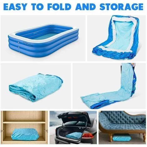 Homfa Piscine Gonflable, Piscine Familiale, Piscine Familiale Pour Jardin, Adultes, Jardins Intérieurs Et Extérieurs, Rectangle 3 Couches Épaisseur 0,4 Mm(260x170x56 Cm) 7 Homfa Piscine Gonflable, Piscine Familiale, Piscine Familiale Pour Jardin, Adultes, Jardins Intérieurs Et Extérieurs, Rectangle 3 Couches Épaisseur 0,4 Mm(260x170x56 Cm) – Image 5