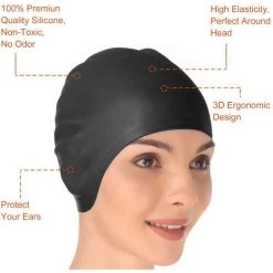 Bonnet De Bain, Original à Jour Bonnet De Natation 3D Ergonomique Confortable Durable Pour Enfants Adultes Femme Hommes Pour Cheveux Longs Ou Courts Avec， Fontainebleau -Piscine Soldes Boutique 55255435 4
