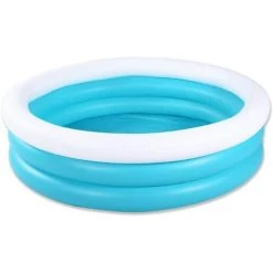 Ensoleillé Piscine Gonflable, Piscine Pour Enfants, 152 Cm, Piscine Durable Pour Enfants, Piscine Bleue Et Blanche Pour Enfants