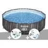 Kit Piscine Tubulaire Ronde Bestway Steel Pro Max Décor Bois, 4,27 X 1,07 M + Kit De Traitement Au Chlore + Kit D'entretien Deluxe -Piscine Soldes Boutique 55406434 1