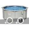 Kit Piscine Acier Ronde Bestway Hydrium 3,00 X 1,20 Cm + 10 Kg De Zéolite + Pompe à Chaleur