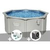 Kit Piscine Acier Ronde Bestway Hydrium 3,00 X 1,20 Cm + Kit De Traitement Au Chlore + Pompe à Chaleur