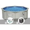 Kit Piscine Acier Ronde Bestway Hydrium 3,60 X 1,20 Cm + Kit De Traitement Au Chlore + Pompe à Chaleur